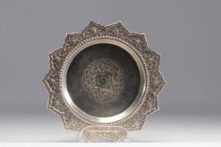 Tibet - Sterling silver standing bowl, circa 1900.