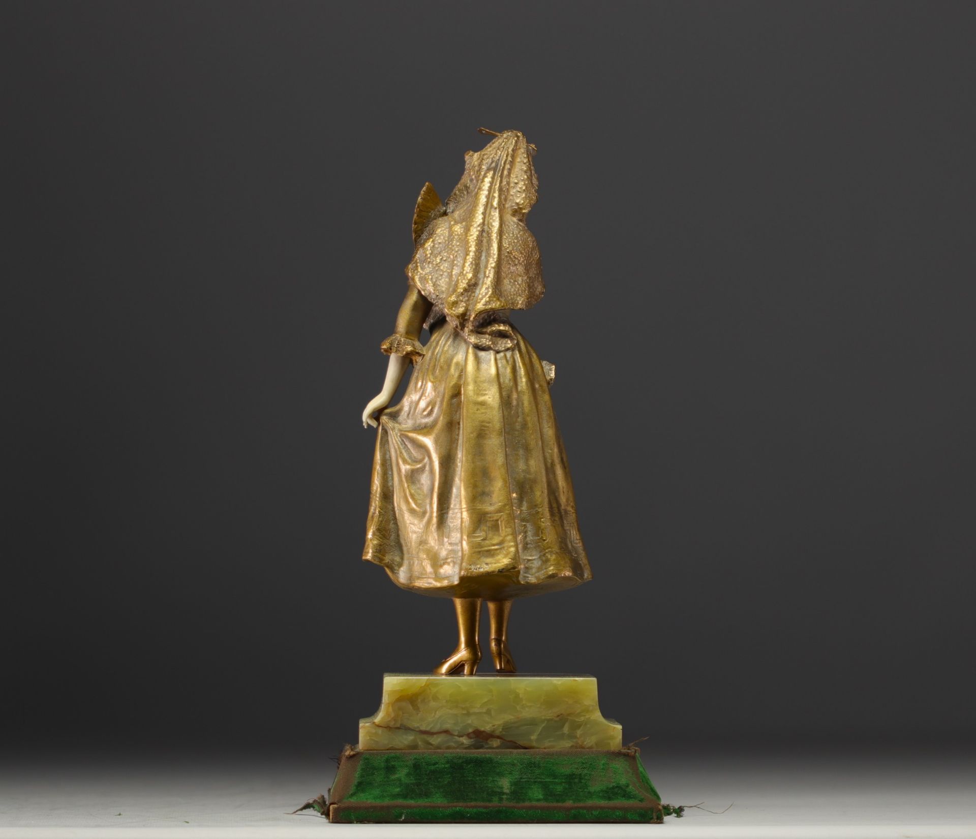 Rene Paul MARQUET (1875-1939) - "Elegante", subject in polychrome chryselephantine bronze. - Image 3 of 6