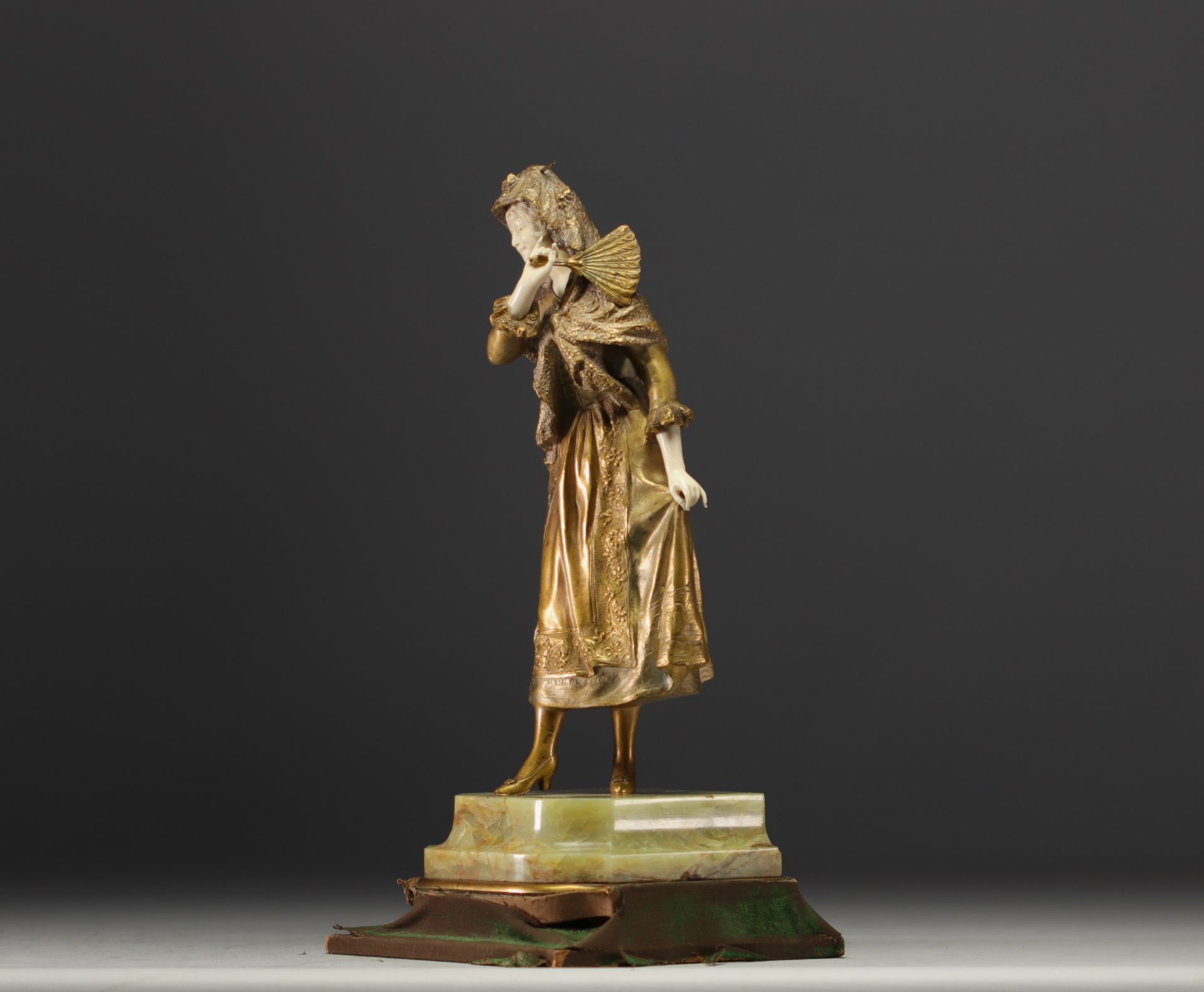 Rene Paul MARQUET (1875-1939) - "Elegante", subject in polychrome chryselephantine bronze. - Image 2 of 6