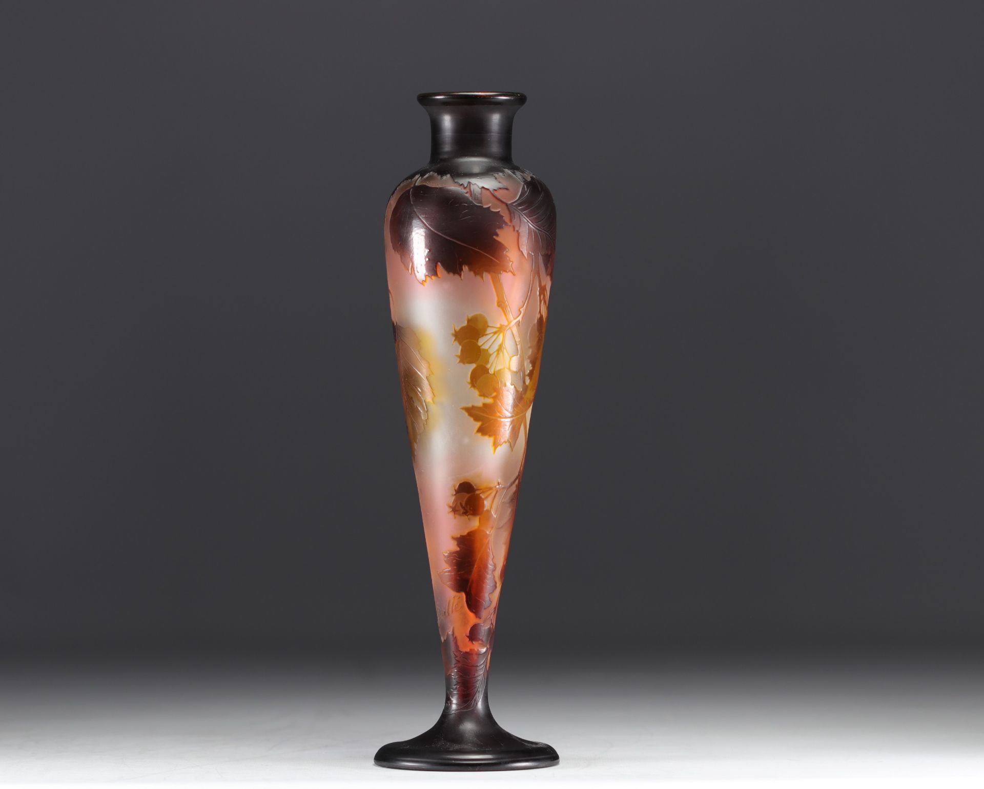 Emile GALLE - Multilayered Glass Vase with berries. - Image 2 of 5