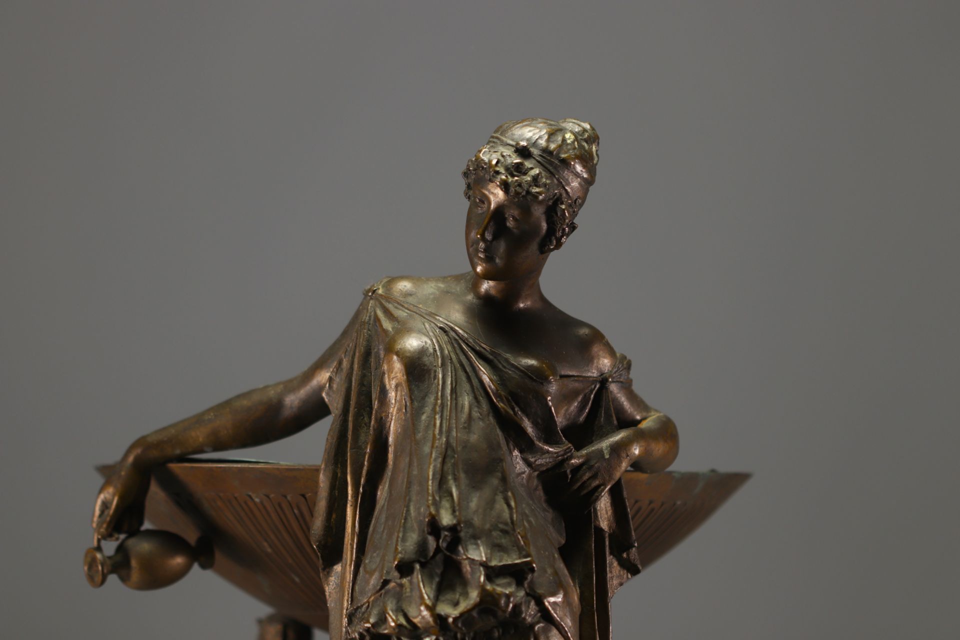 Arnoldo FAZZI (1855-1944) "Priestess of Vesta" Bronze sculpture, 19th century. - Image 2 of 6