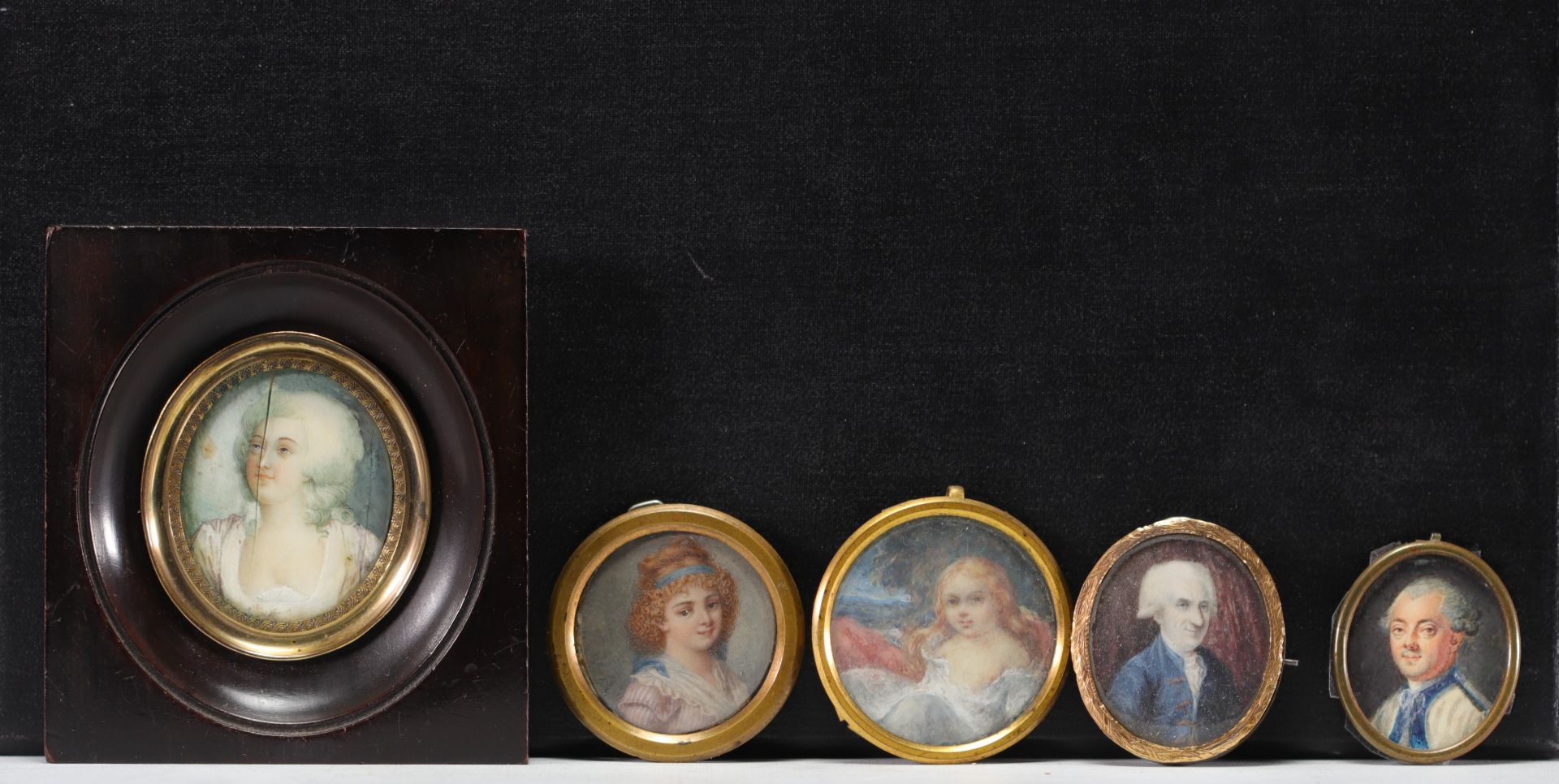 Set of five "Bust Portraits" miniatures