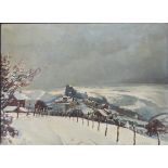 Marcel DE LINCE (1886-1958) "Chevremont in winter" Oil on canvas.
