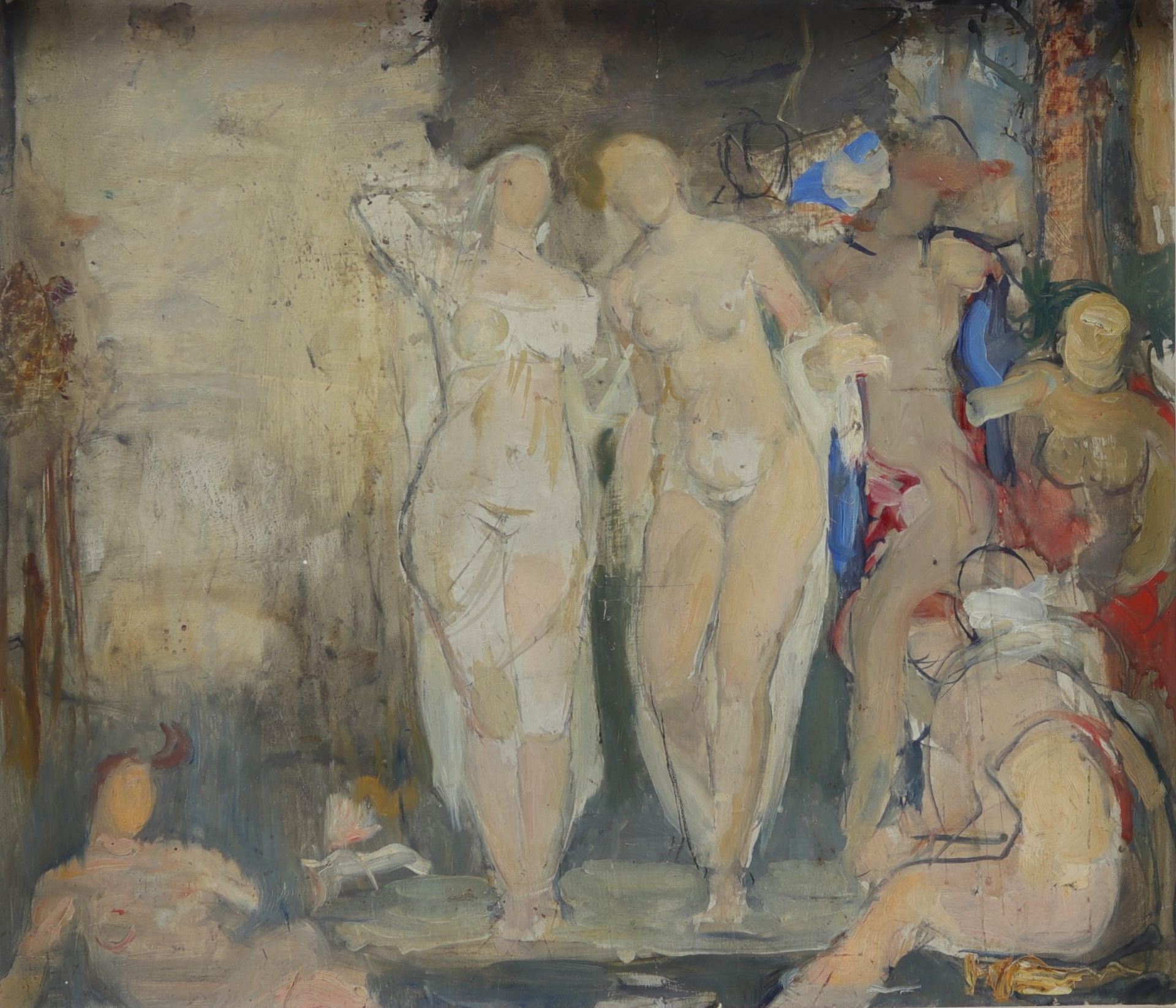 Paul ARTOT (1875-1958) "Young Women at the Turkish Bath" Oil on panel.