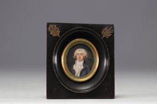 Miniature "Portrait d'artistocrate" XVIII-XIXe siecle