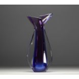 Flavio POLI (1900-1980) Sommerso Murano - Multi-layered glass vase circa 1960.