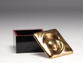 Monique GERBER (20th century) Wooden bronze and black lacquer covered box.