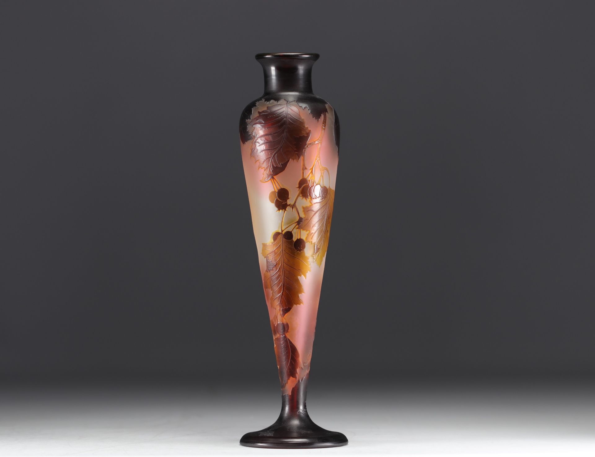 Emile GALLE - Multilayered Glass Vase with berries. - Image 4 of 5