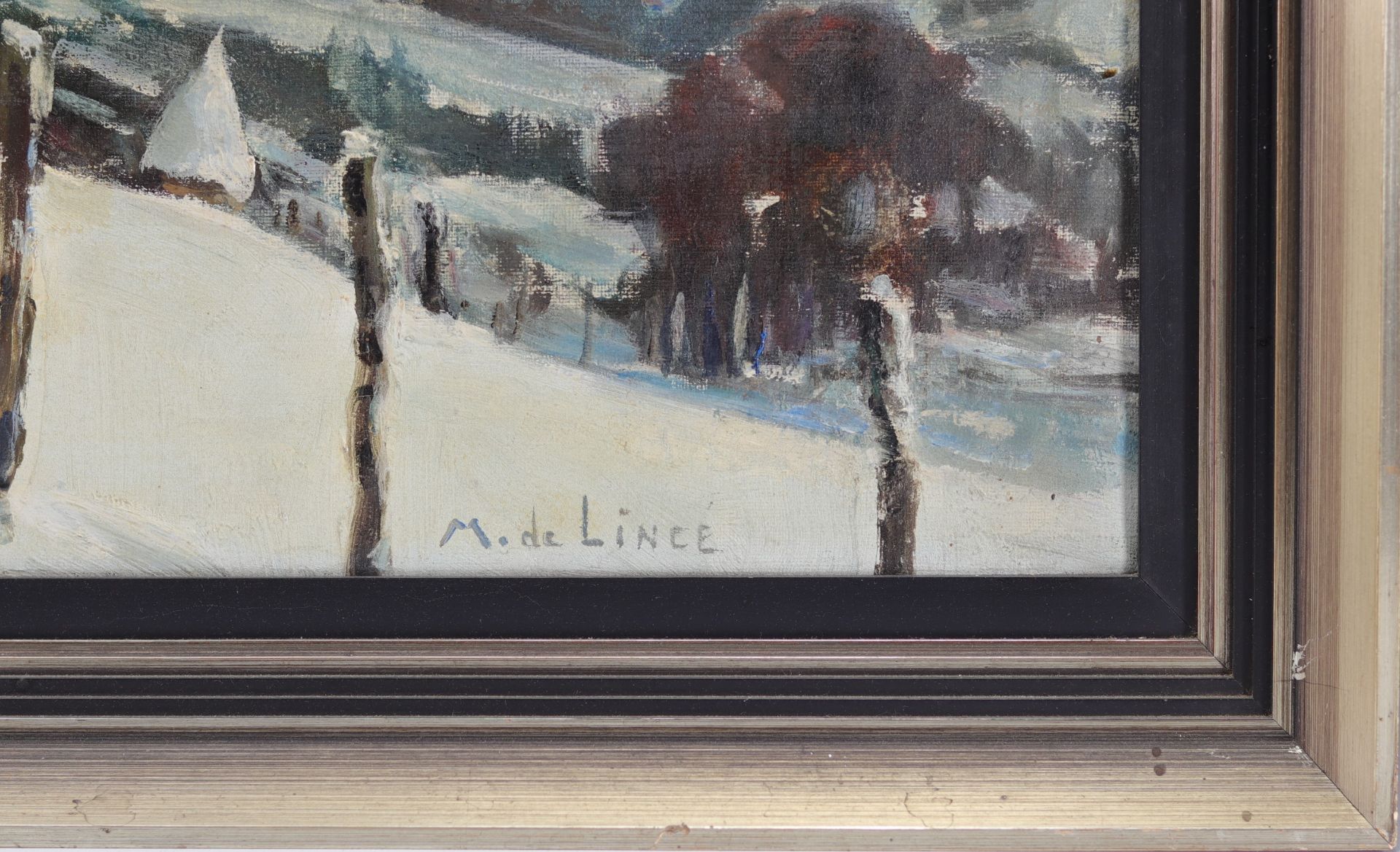Marcel DE LINCE (1886-1958) "Chevremont in winter" Oil on canvas. - Bild 3 aus 4