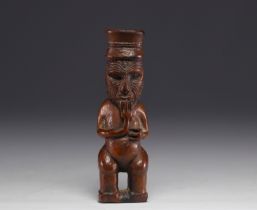 New Zealand - Maori wooden carved "Tiki" statuette.