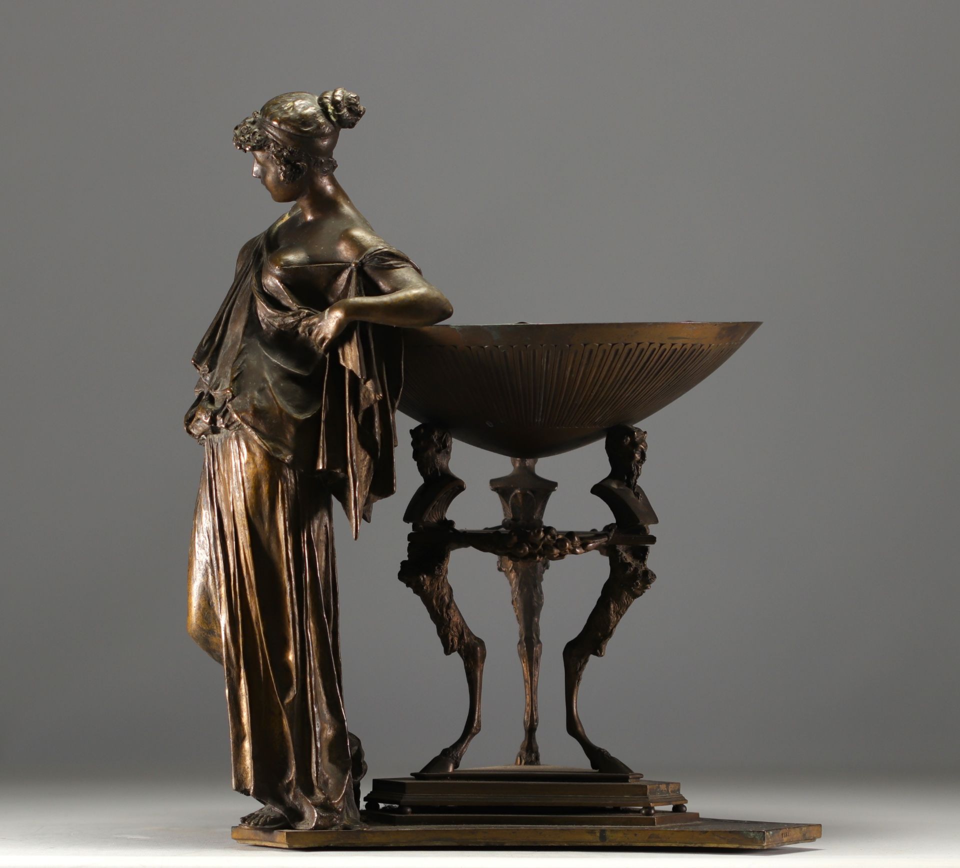 Arnoldo FAZZI (1855-1944) "Priestess of Vesta" Bronze sculpture, 19th century. - Image 6 of 6