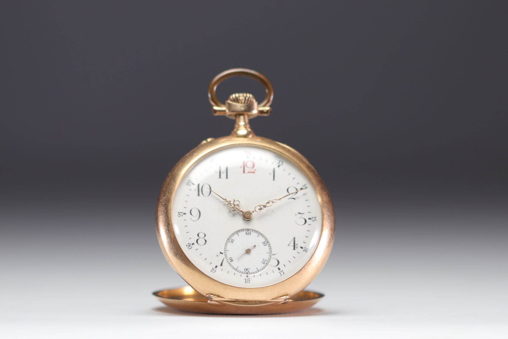 18K gold gousset watch, Fensen anchor chronometer, total weight 109gr.