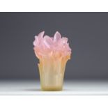 Daum Nancy crystal Amaryllis vase