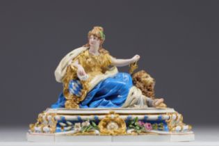 Meissen porcelain "Allegory of Bavaria", mark with crossed swords under the piece.