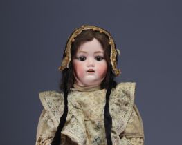 WALKURE GERMANY - Porcelain head doll nÂ°70, open mouth, early 20th century.