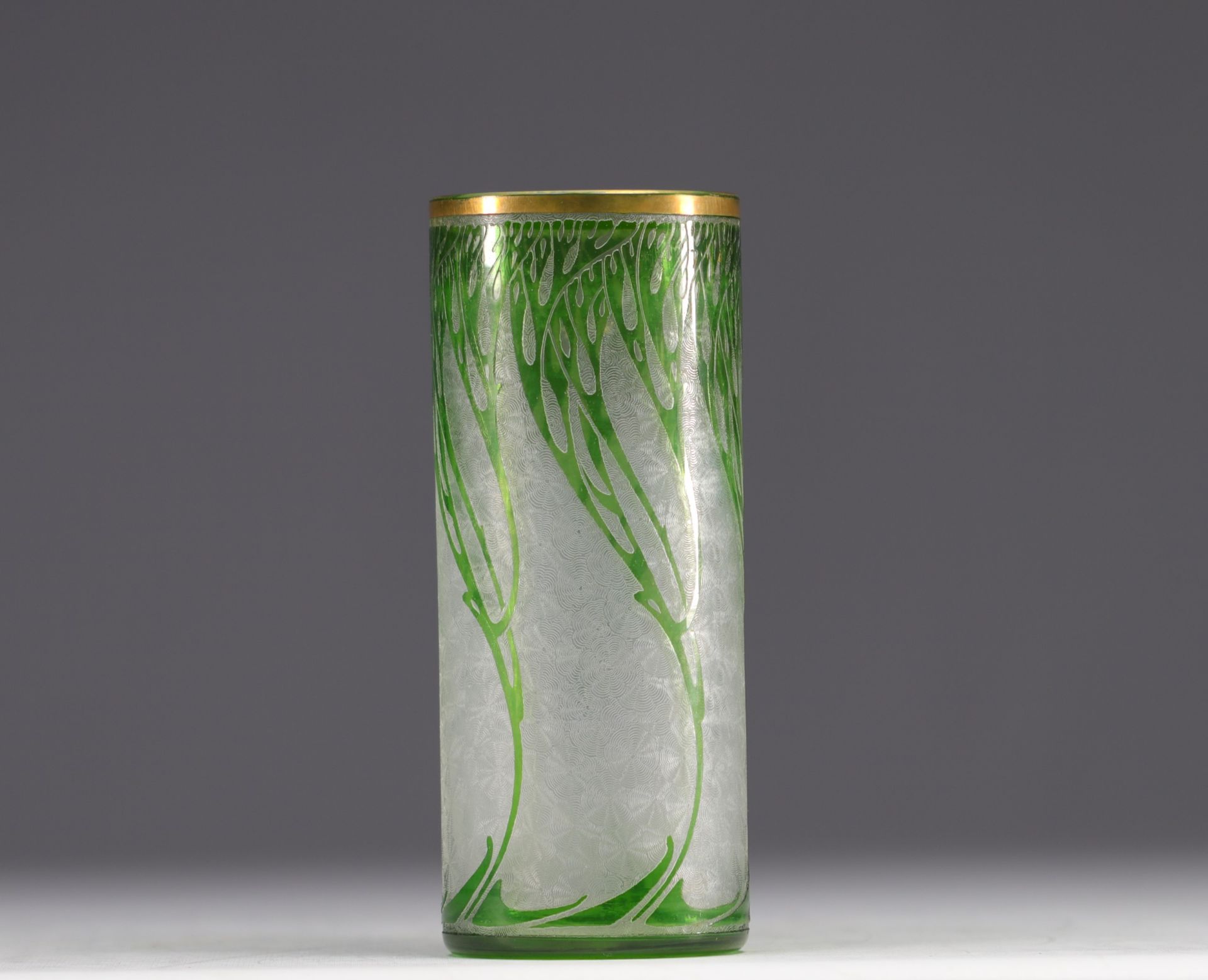 Baccara - Multi-layered glass and gilded roller vase. - Bild 3 aus 5