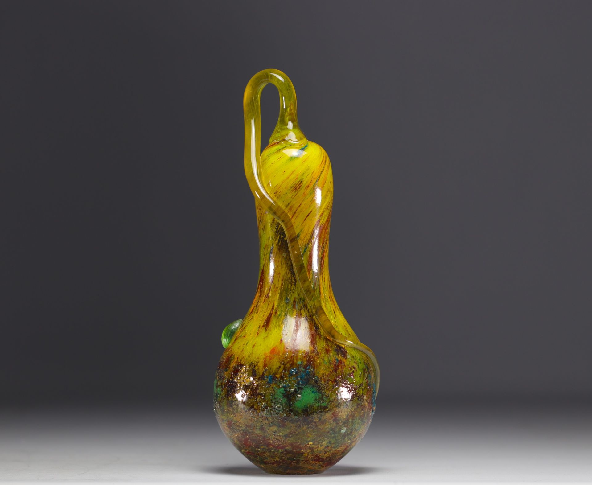 DAUM Nancy - "Coloquinte au Scarabee", rare fructiforme vase. - Bild 4 aus 4