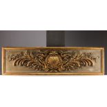 Large piece of carved and gilded wood panelling from the 18th century.