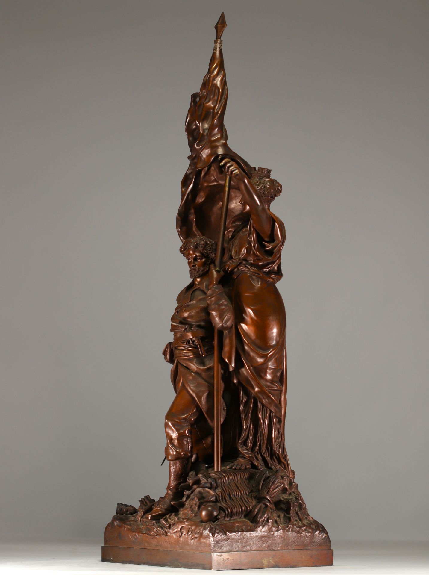 Gustave DORE (1832-1883) - "National defence", an imposing bronze sculpture. - Bild 4 aus 7