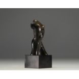 "Bronze sculpture on black marble base. 20th century
