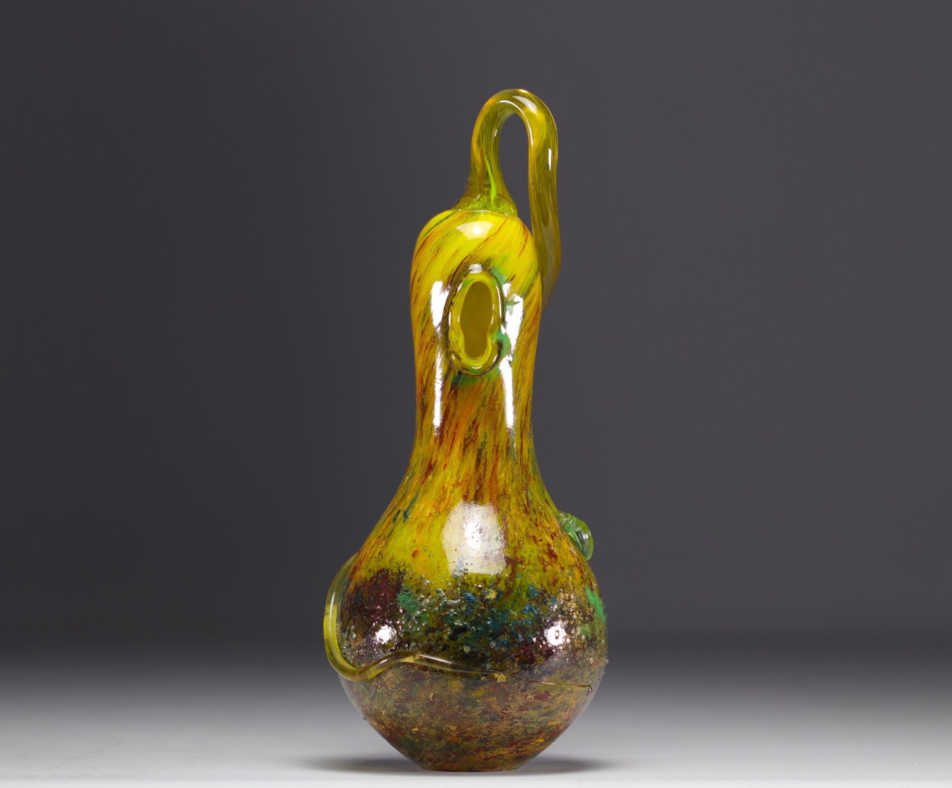 DAUM Nancy - "Coloquinte au Scarabee", rare fructiforme vase. - Bild 3 aus 4