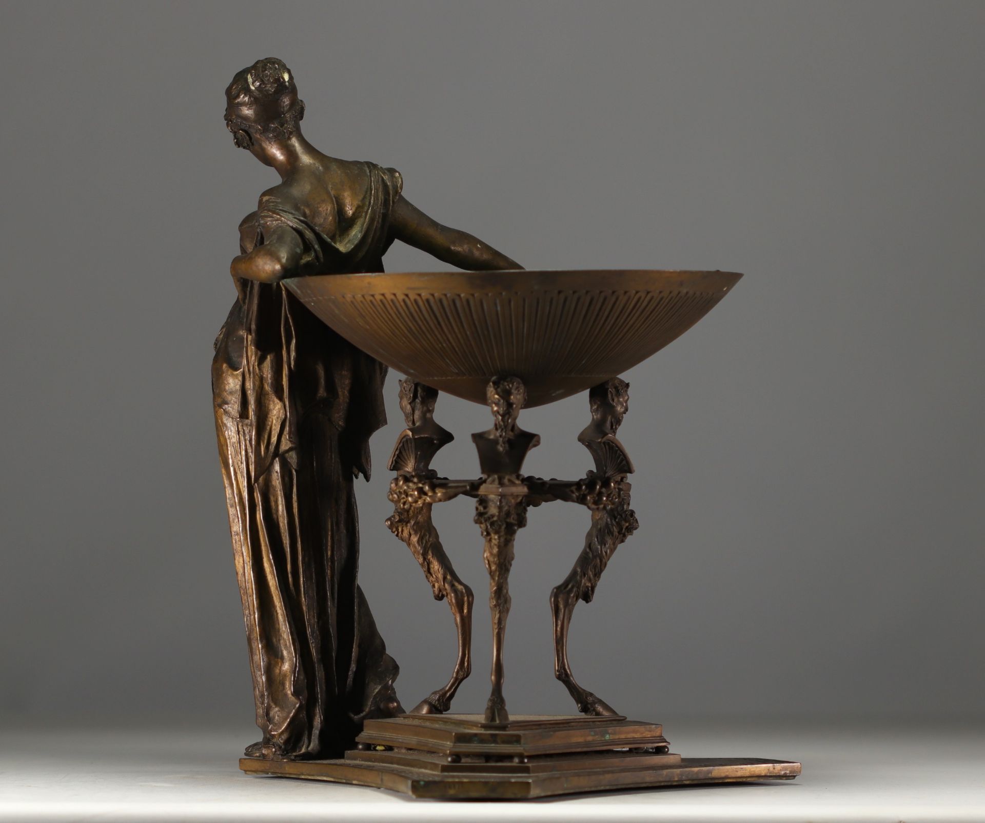 Arnoldo FAZZI (1855-1944) "Priestess of Vesta" Bronze sculpture, 19th century. - Image 4 of 6