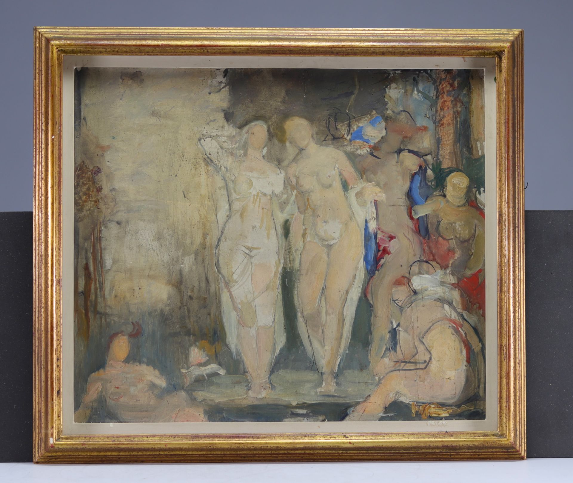 Paul ARTOT (1875-1958) "Young Women at the Turkish Bath" Oil on panel. - Image 2 of 3