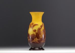 Emile GALLE (1846-1904) - Vase with floral decoration.