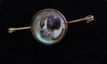 Edwardian brooch in 18K gold with Essex crystal