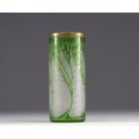Baccara - Multi-layered glass and gilded roller vase.