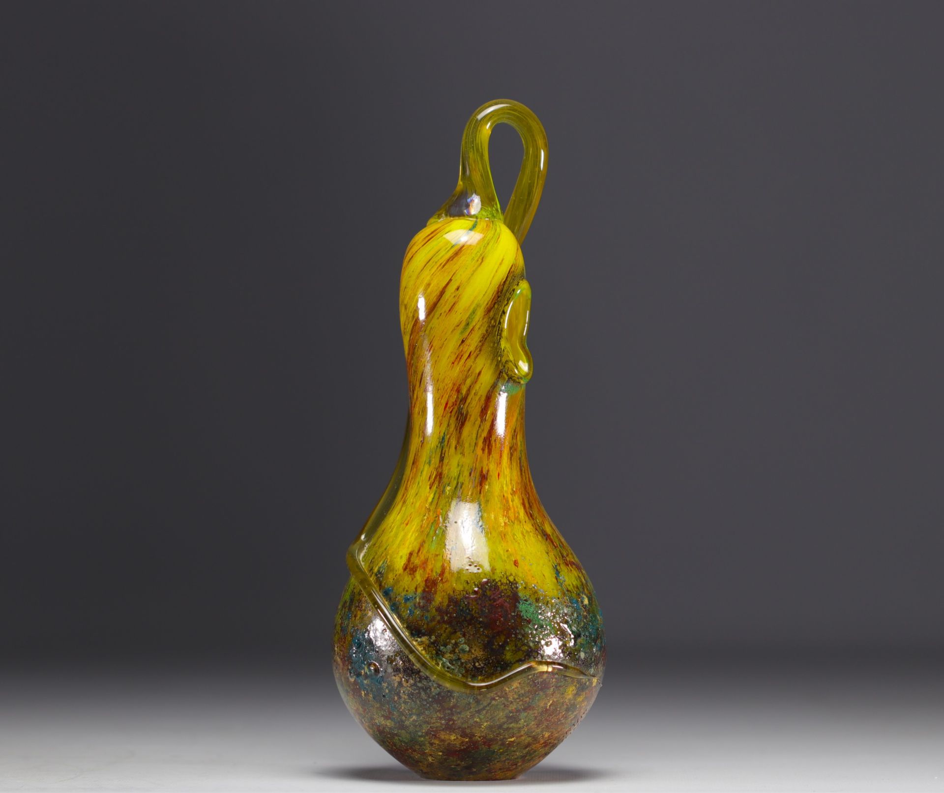 DAUM Nancy - "Coloquinte au Scarabee", rare fructiforme vase. - Bild 2 aus 4