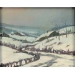Nicolas PITOT (1890-1971) "countryside in the snow" Oil on panel.