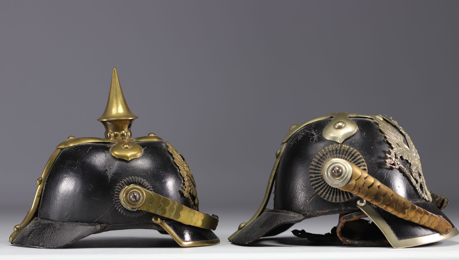 Germany - Set of two infantry spiked helmets, model 1887. - Image 2 of 2