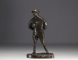 P.E. GOUREAU (20th century) - Bronze of "Max Dearly in jockey outfit".