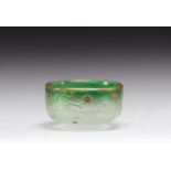 DAUM Nancy - Miniature frosted, enamelled and acid-etched glass bowl with floral decoration.