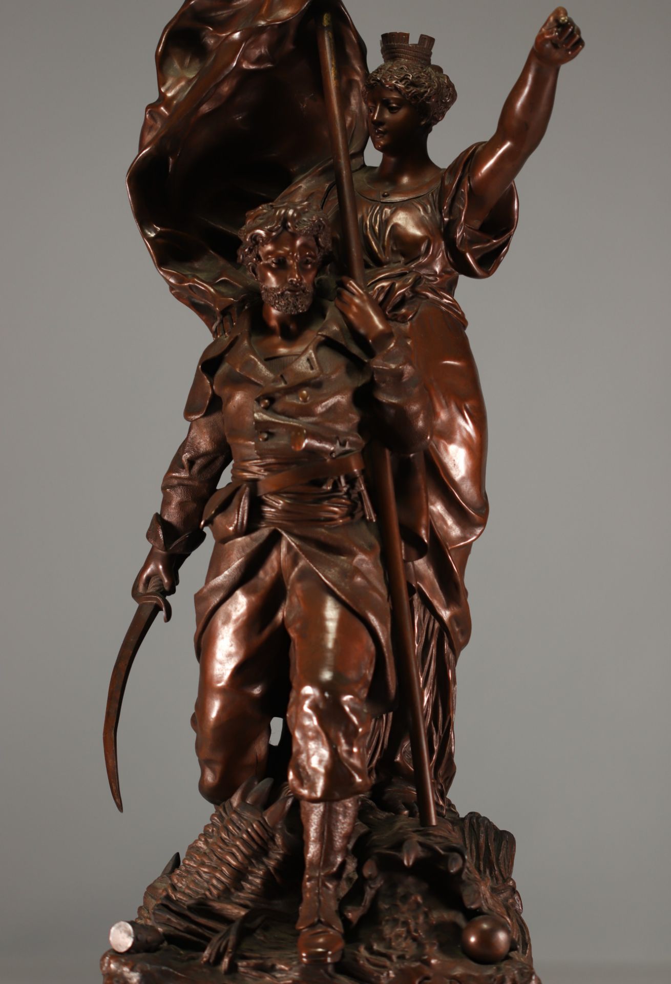 Gustave DORE (1832-1883) - "National defence", an imposing bronze sculpture. - Bild 3 aus 7