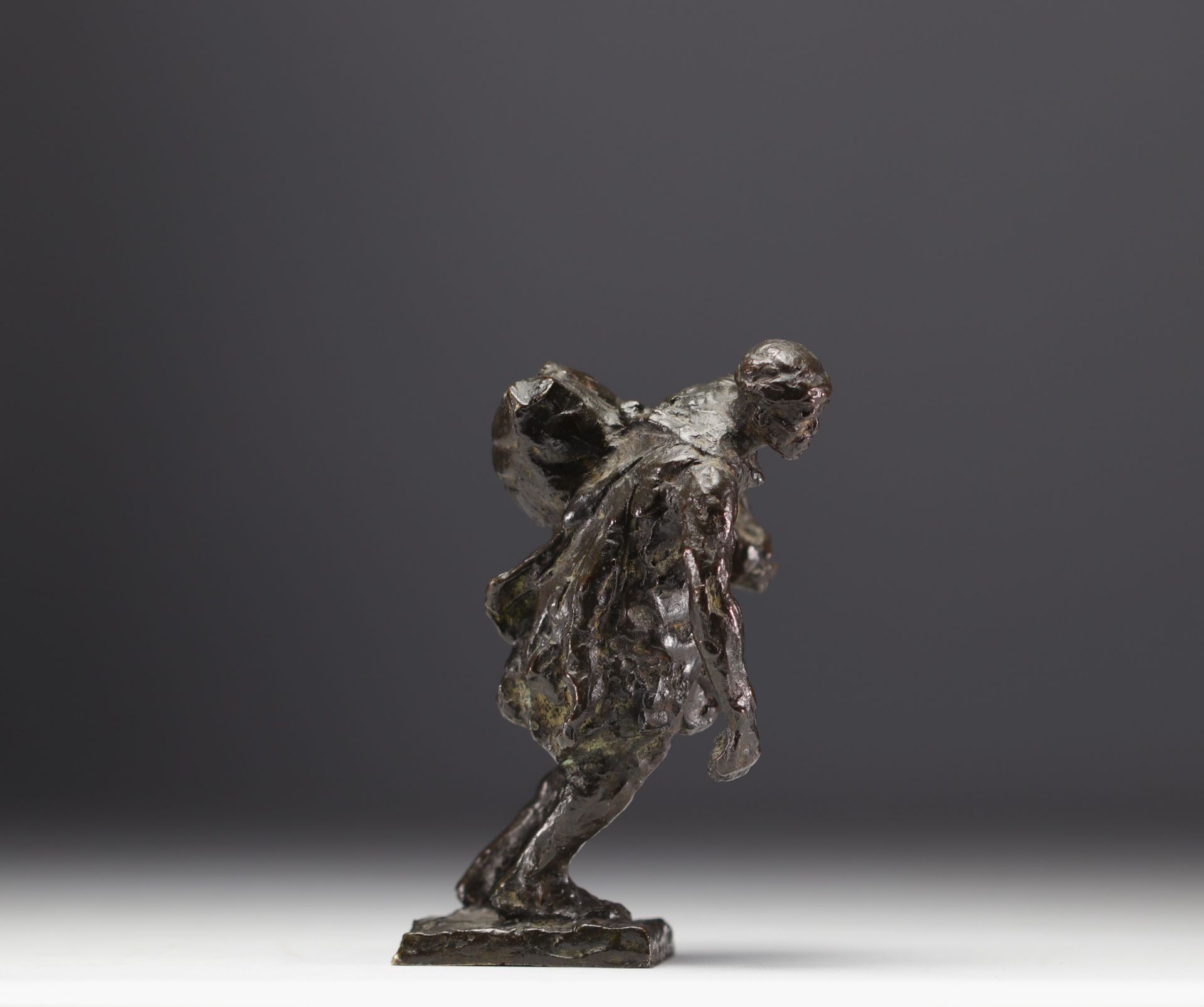 Gaston BROQUET (1880-1947) "The bag bearer" Orientalist bronze. - Image 2 of 5