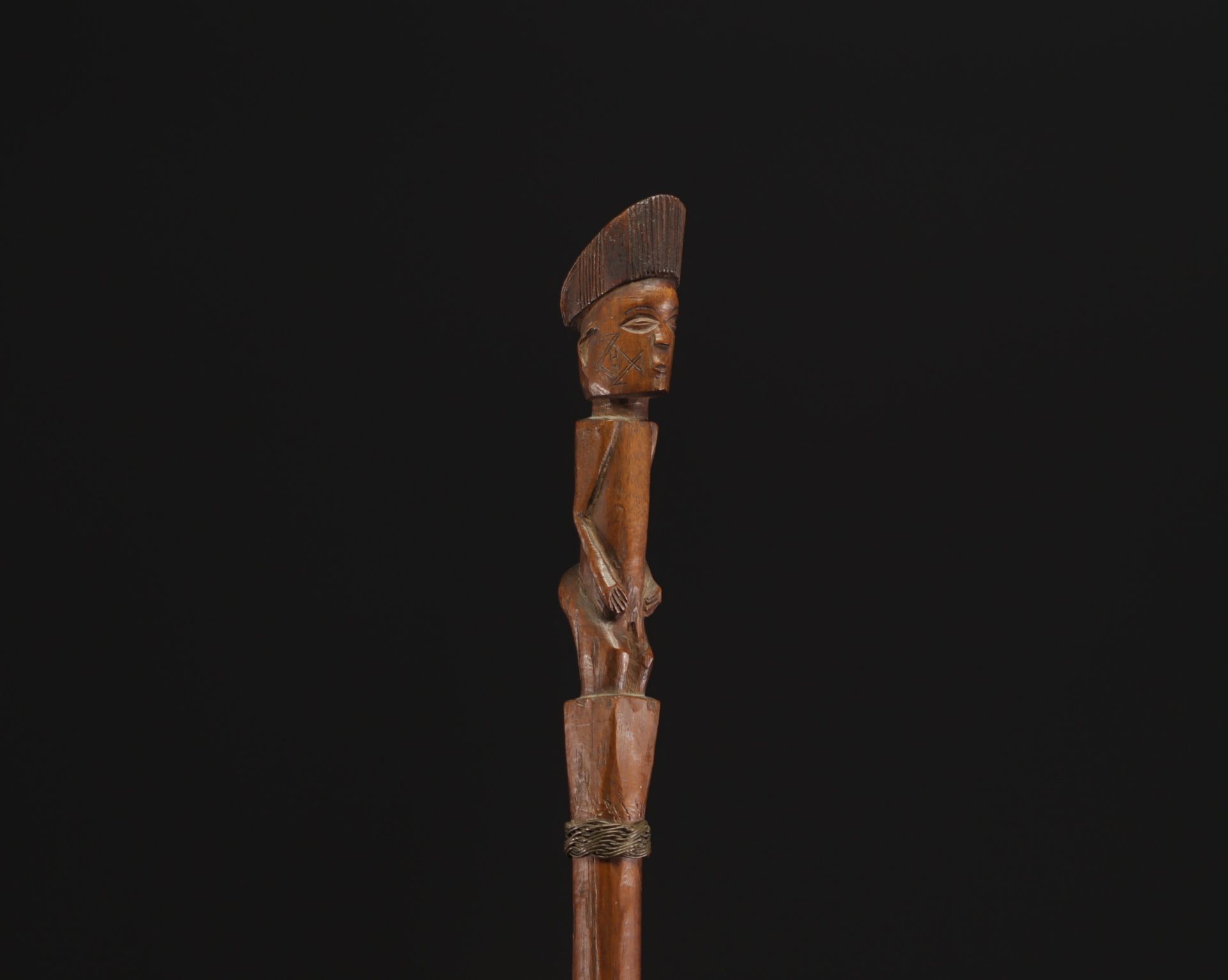 Lwena sceptre/staff with two figures Angola/Rep.Dem.Congo - Image 5 of 6