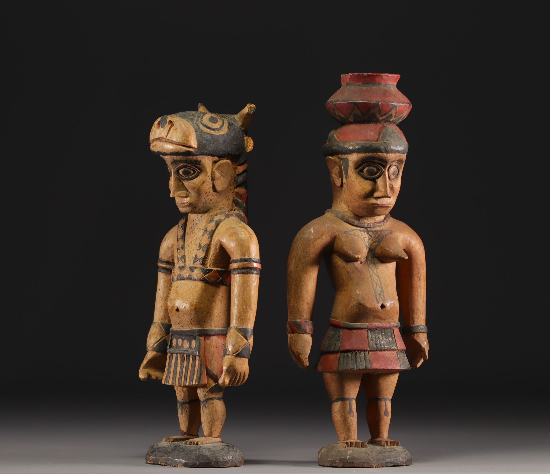 Rare couple of Bidjogo statue - Guinea Bissau - Image 2 of 5