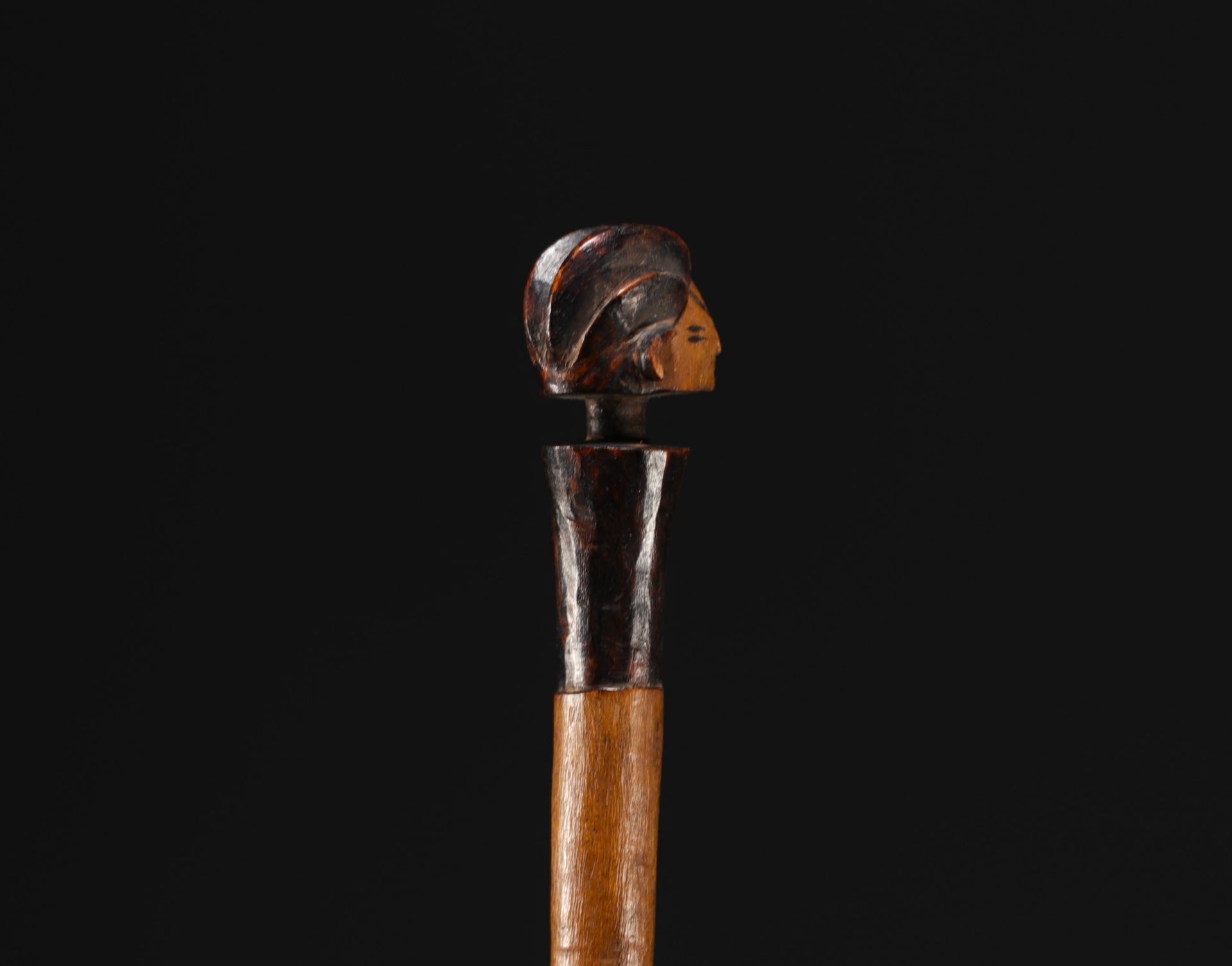 RDC - Adze handle surmounted by a carved head. - Image 4 of 4