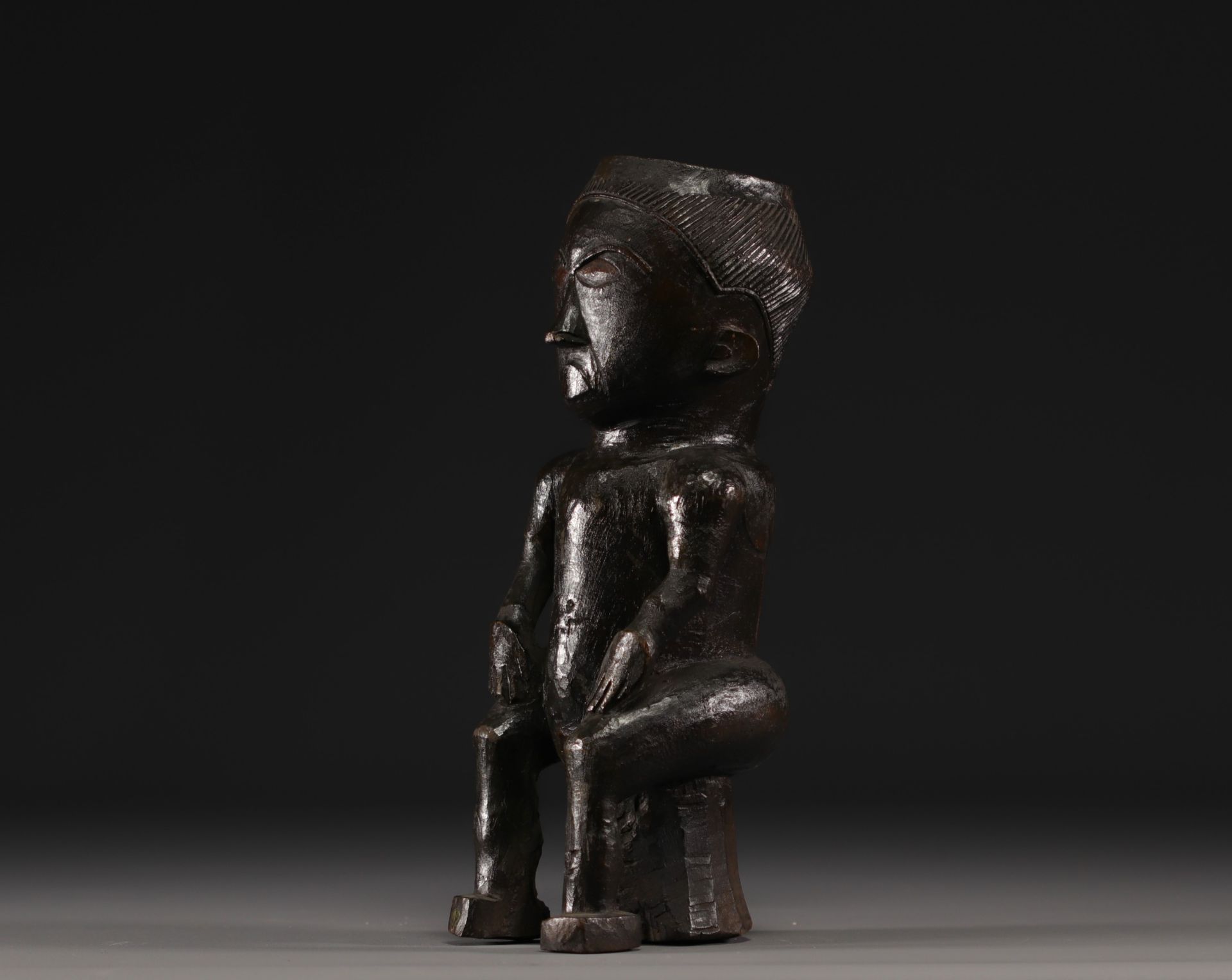 Large Kuba cup depicting a seated figure - Rep.Dem.Congo - Bild 2 aus 4