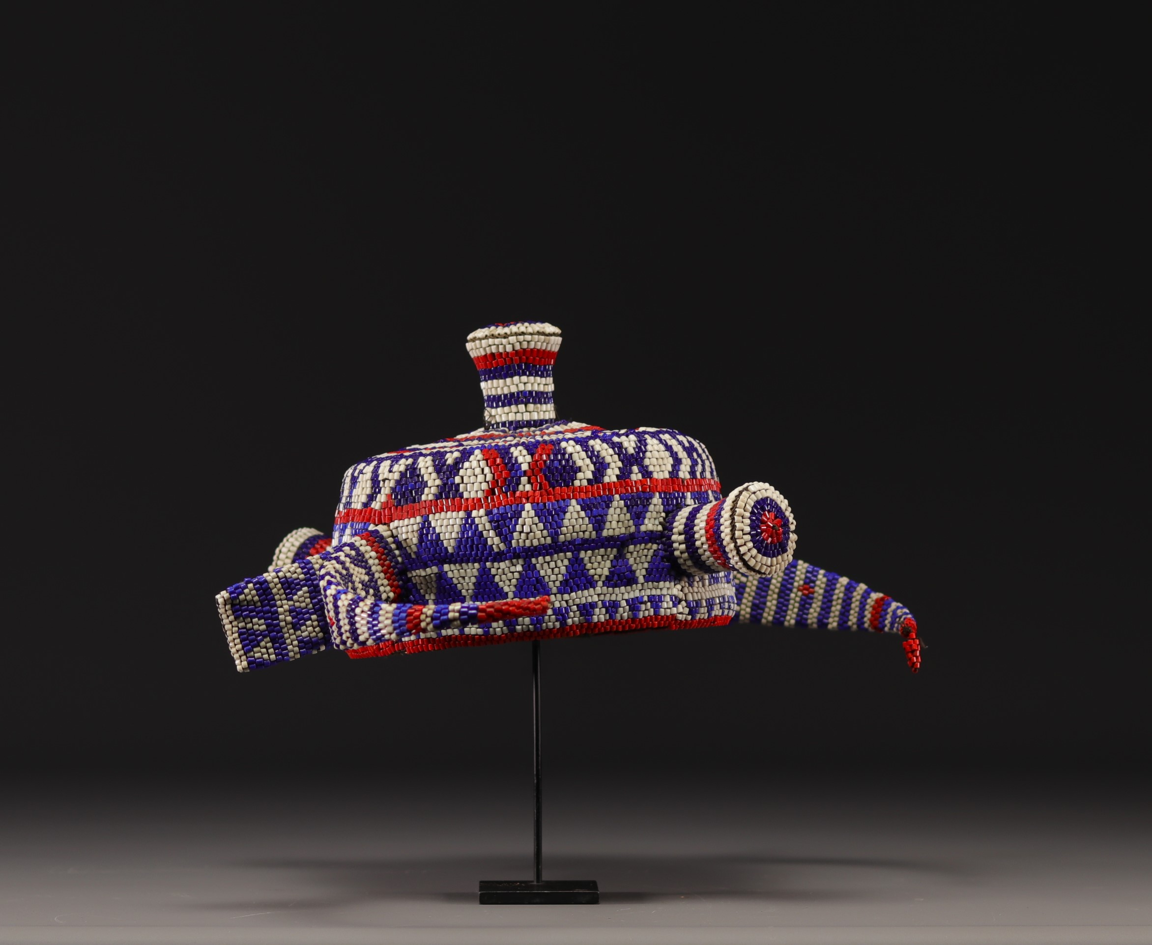 Pende beaded headdress - Rep. Dem.Congo - Image 3 of 3