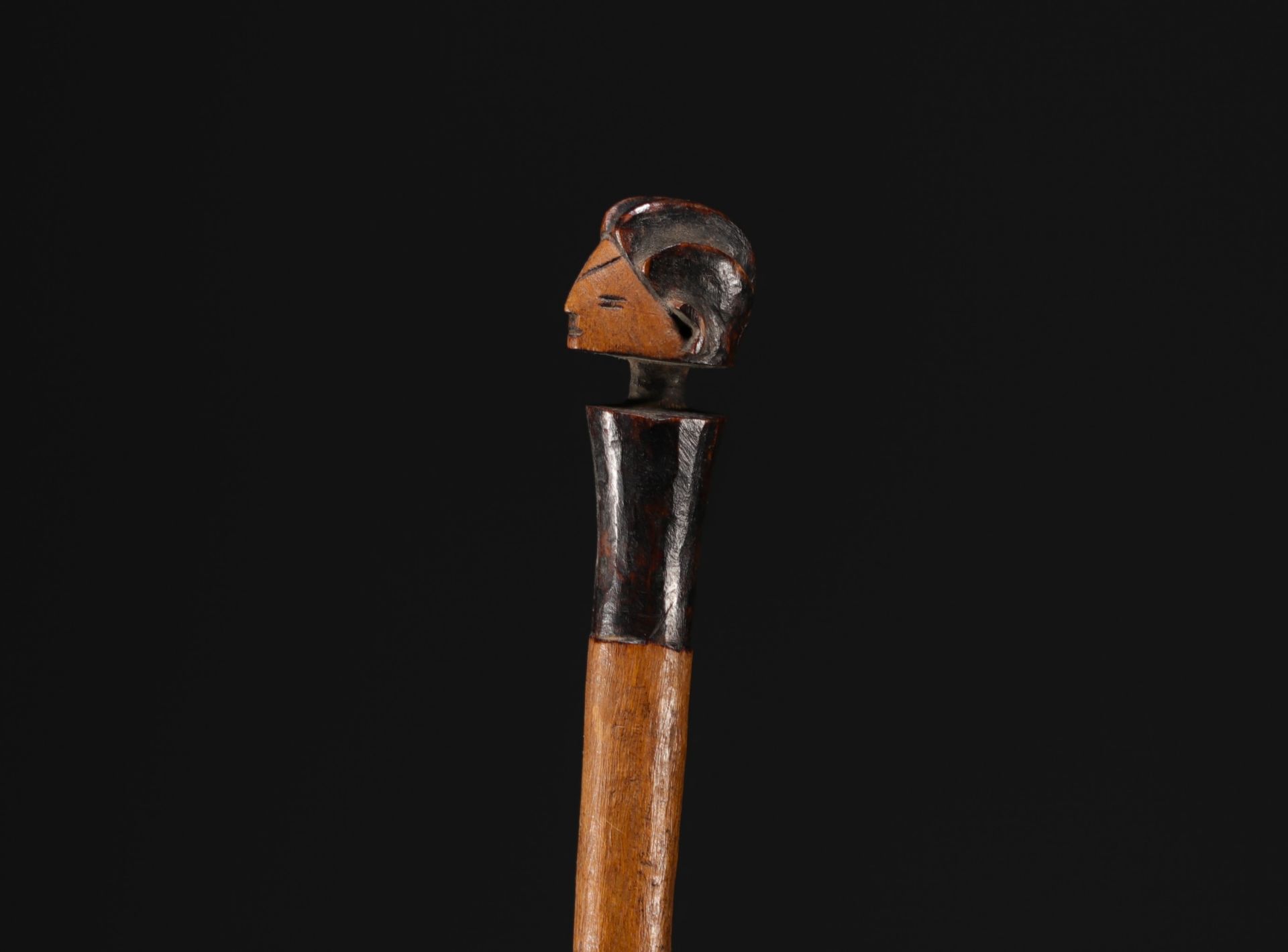 RDC - Adze handle surmounted by a carved head. - Image 2 of 4