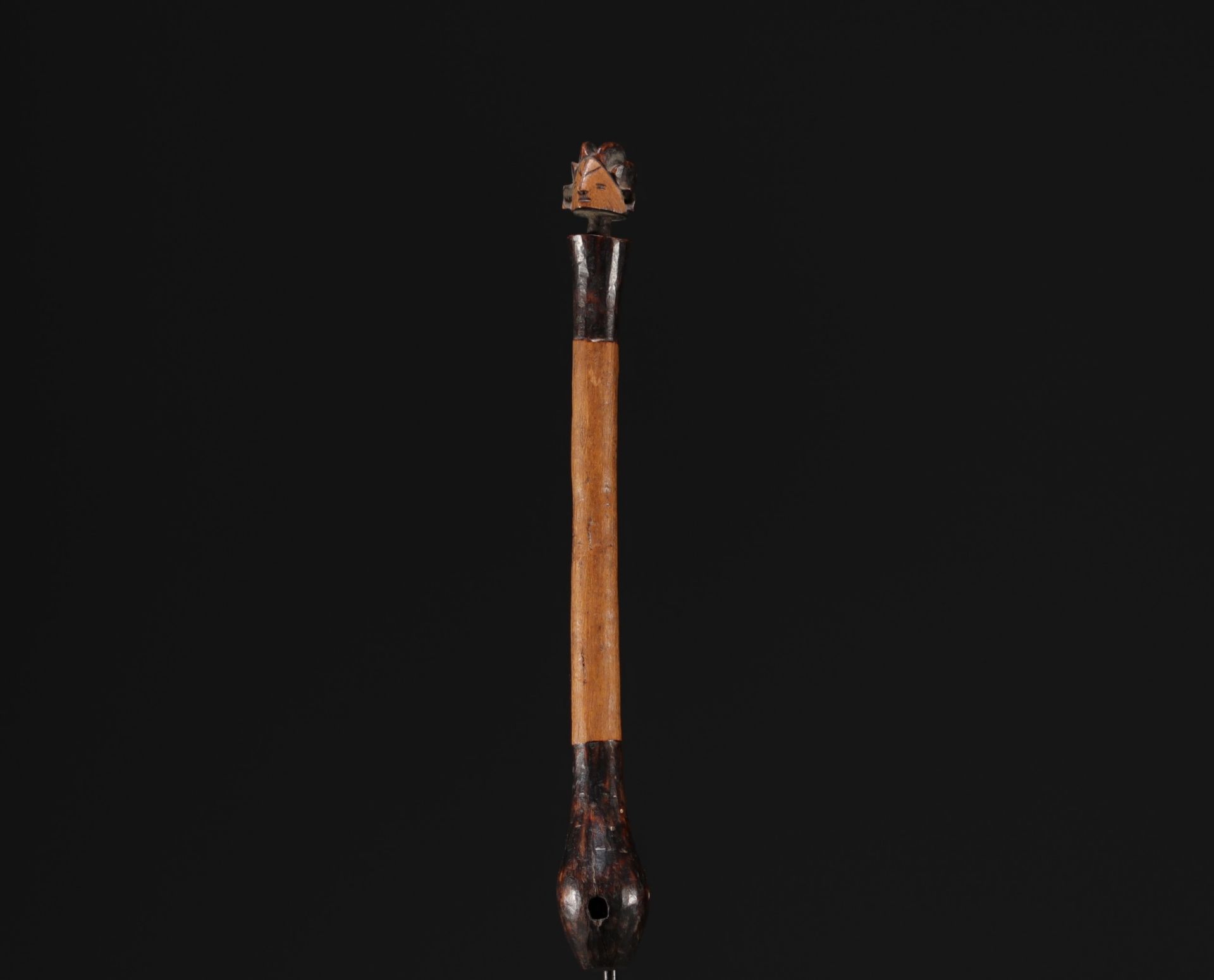 RDC - Adze handle surmounted by a carved head. - Image 3 of 4