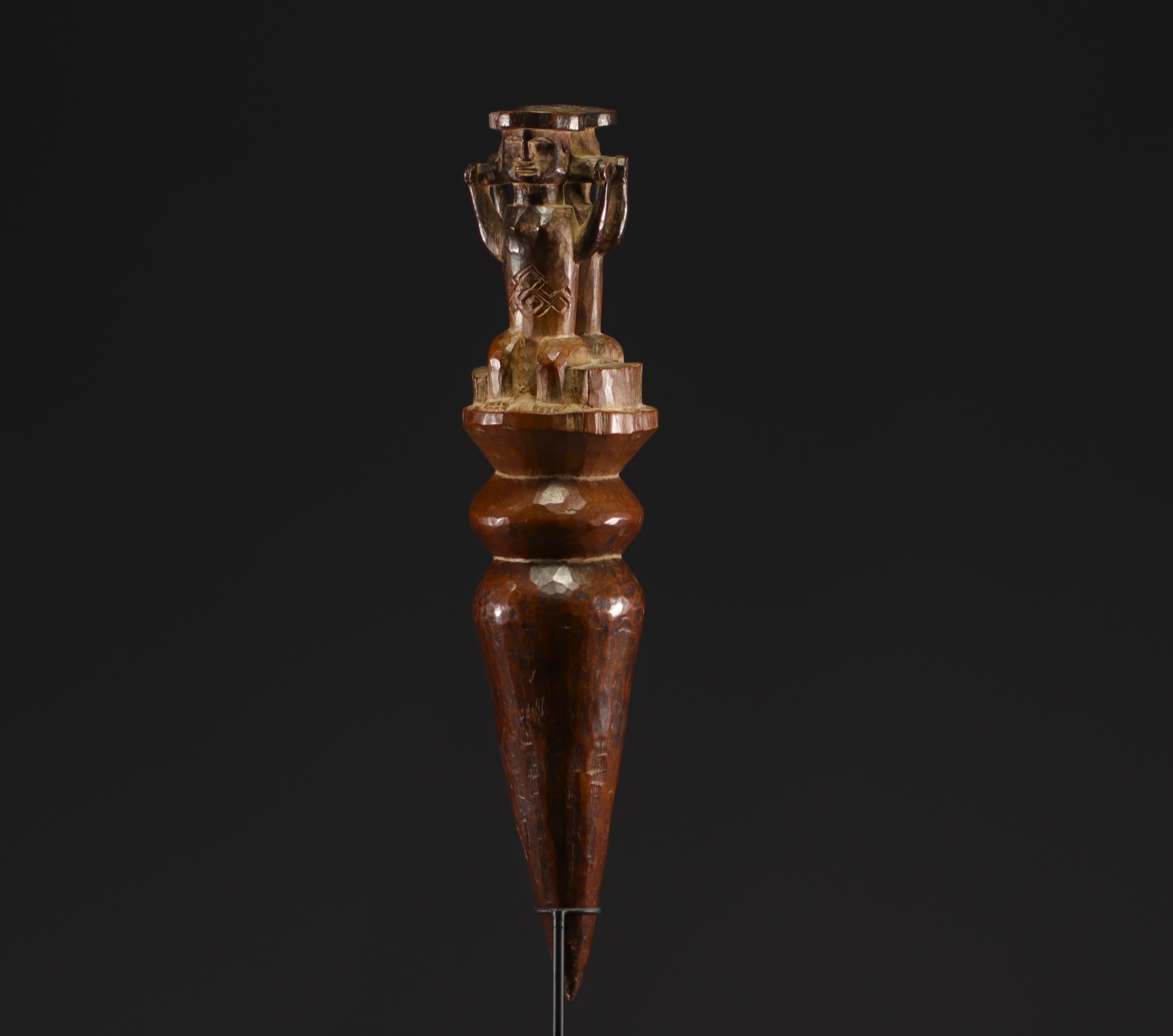 Double figure rattle handle -Sundi - Bakongo - Rep.Dem.Congo - Image 2 of 4