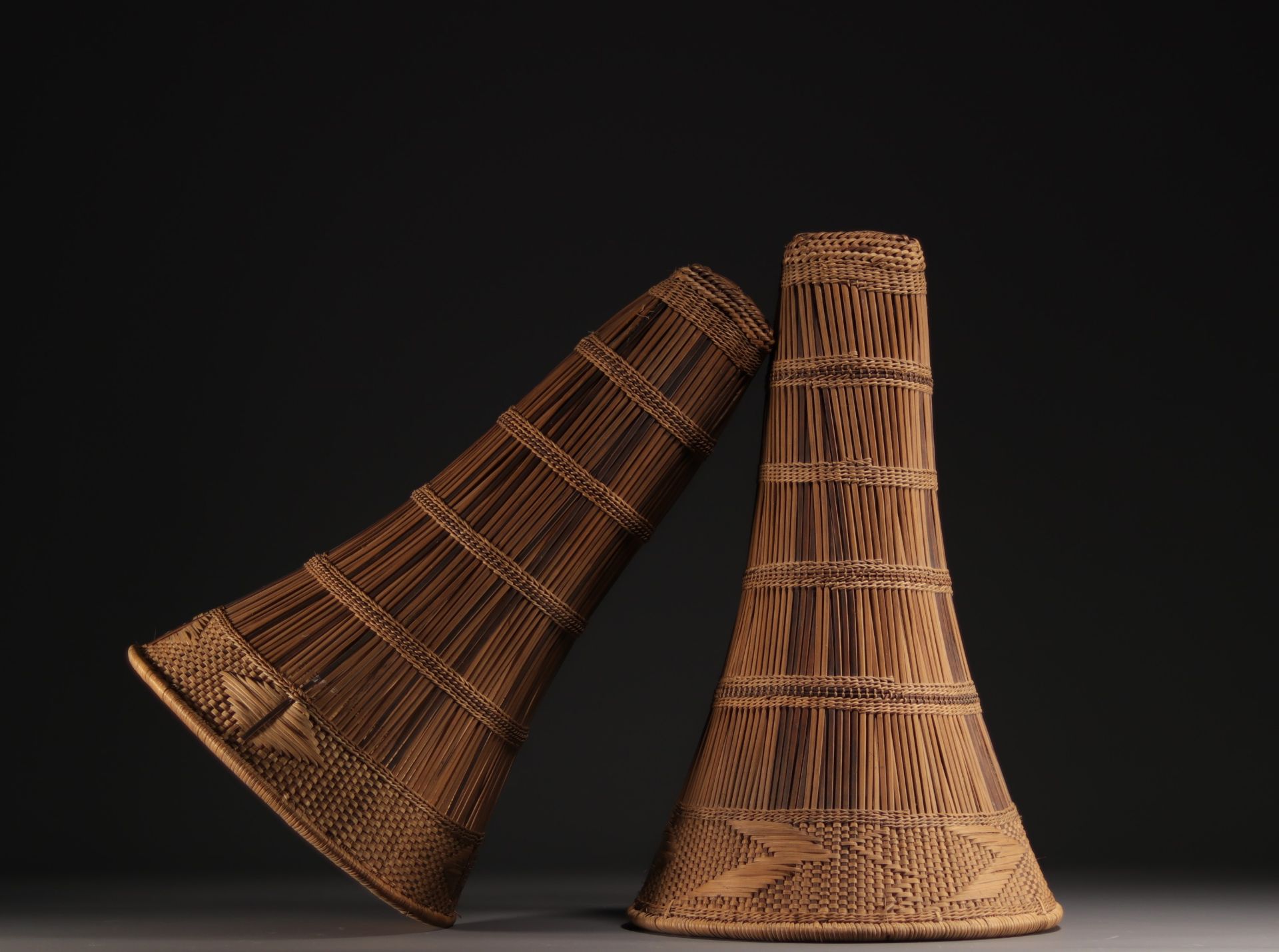 Set of two Songe basketworks, early 20th century. - Image 2 of 2