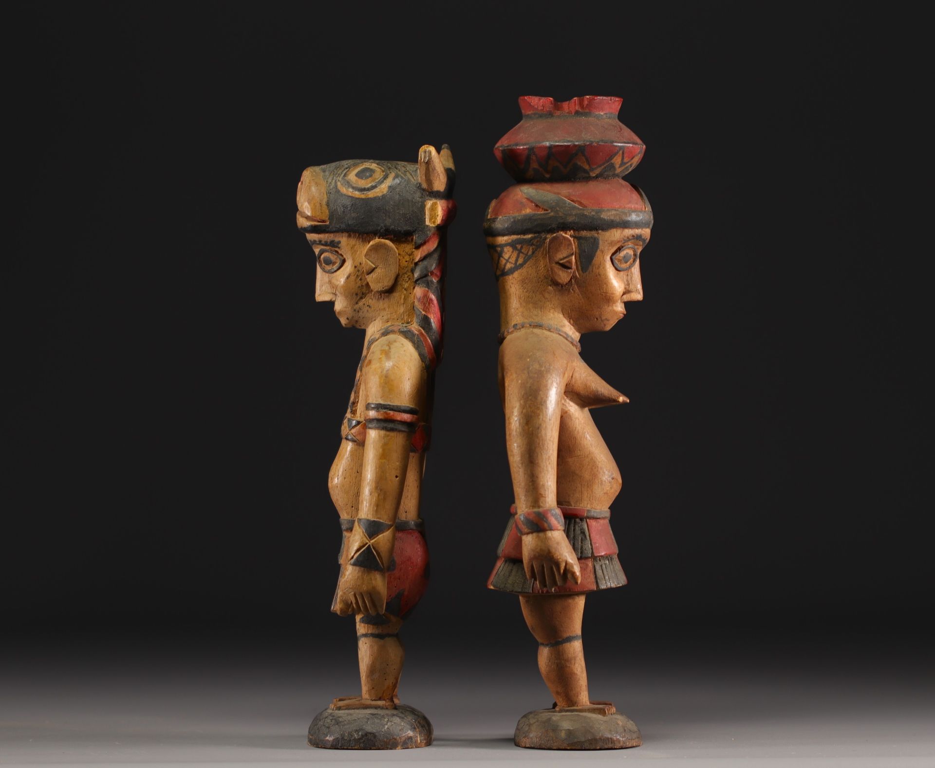 Rare couple of Bidjogo statue - Guinea Bissau - Image 4 of 5