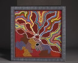 Roslyn TURNER - "Bush potato Dreaming" acrylic on paper, Aboriginal work.