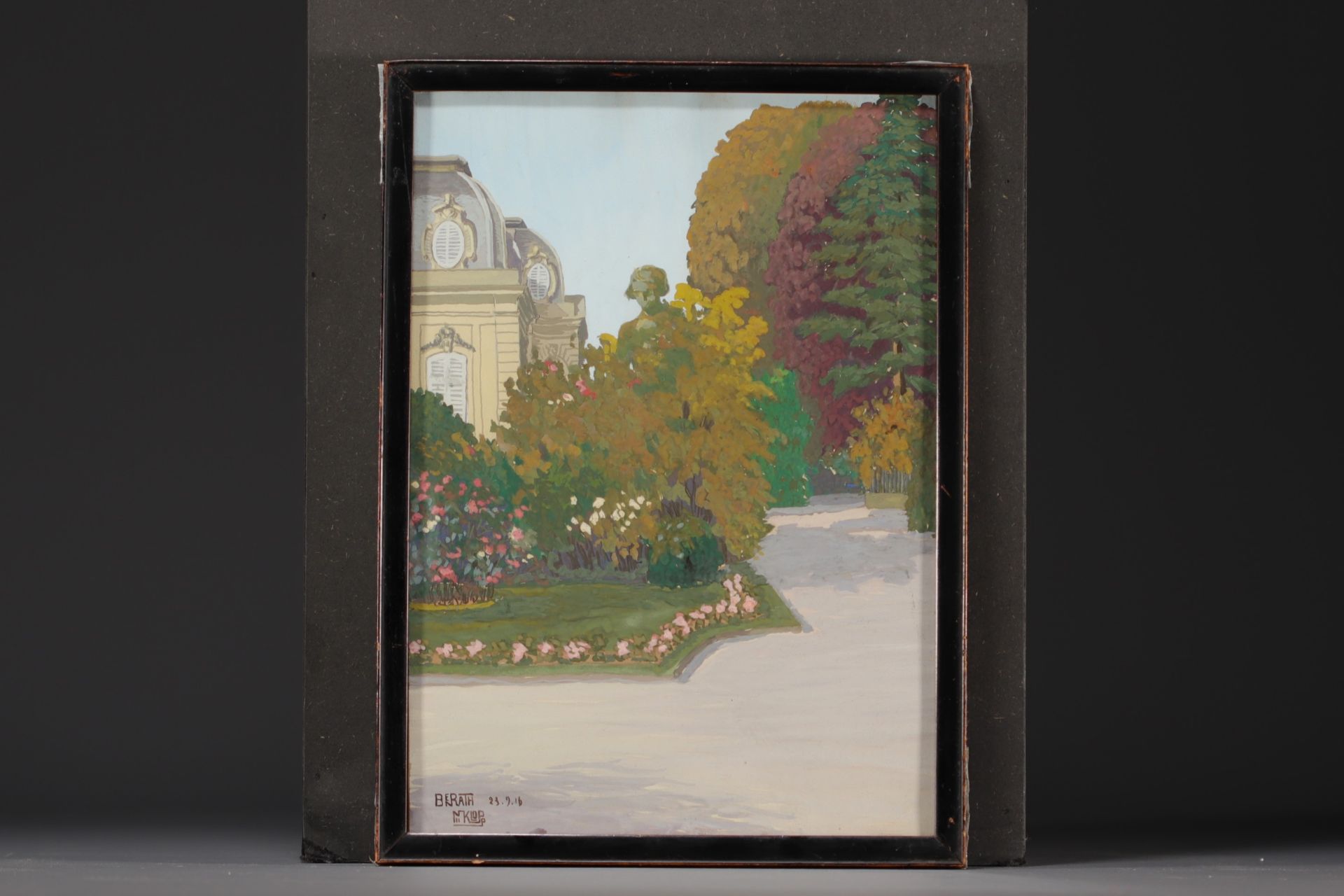 Nico KLOPP (1894-1930) "Ben Rath garden view" Watercolour and gouache. - Bild 2 aus 2