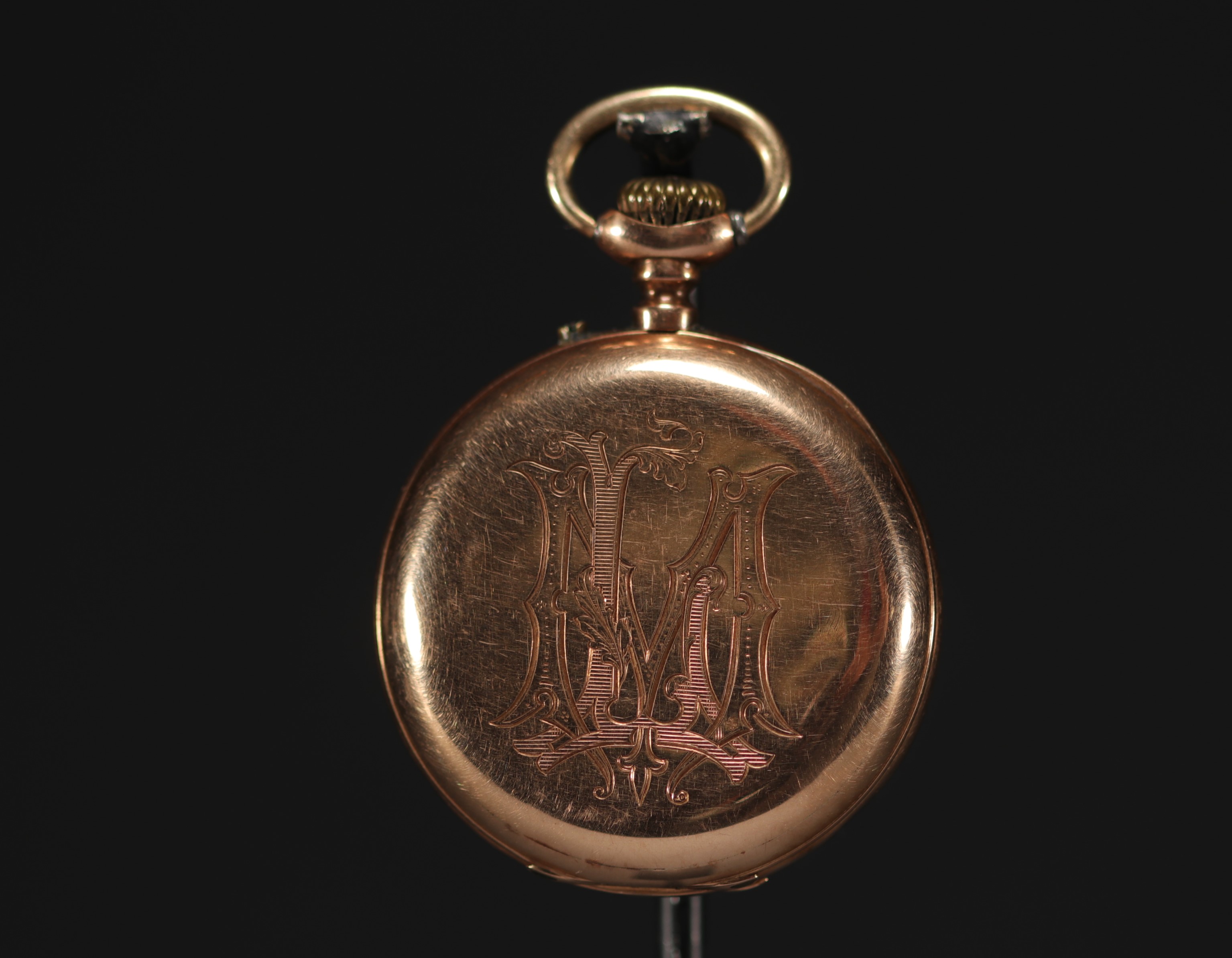 18k gold "Pateck Geneve Cylindre 10 Rubis" pocket watch, total weight 69.9 g. - Image 3 of 3